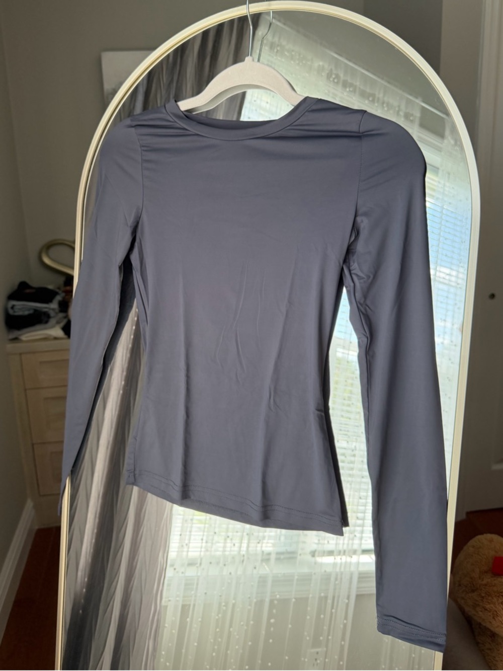 Princess Polly Slate Gray Long Sleeve Crew Top
